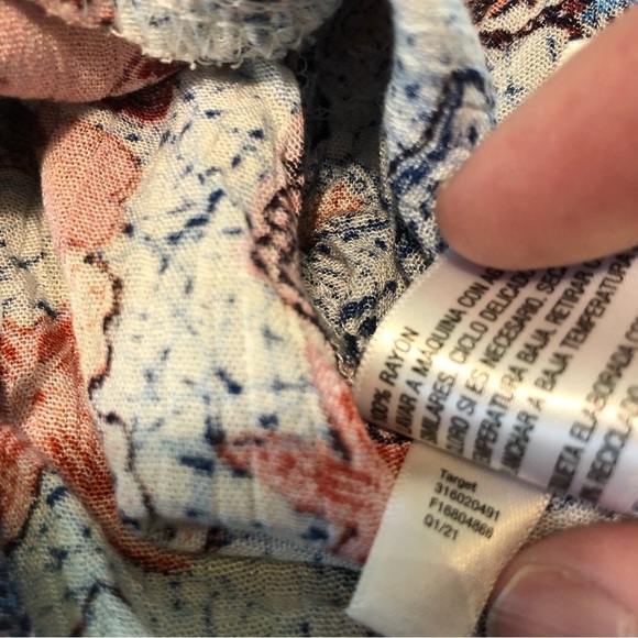 Knox Rose Womens Light Blue Shirt Size XL Sleeveless Tank Floral Front Tie - Picture 8 of 9